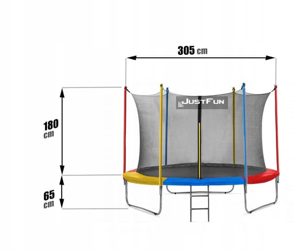 TRÄDGÅRDSTRAMPOLINE JUST ROLIG 10FT-305CM MULTI