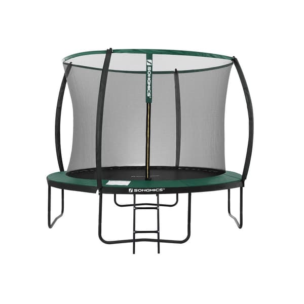 Trampolin - Ø 305 cm - Garden Trampoline med sikkerhedsnet og trapper - Grøn