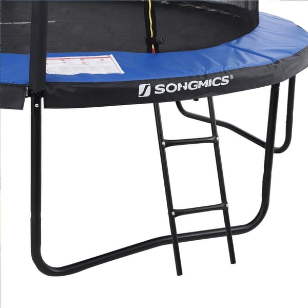 Trampolin - trädgårdstrampolin med säkerhetsnät och trappor - Ø 244 cm - blå