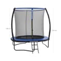 Miniatyrbild 6 av 6: Trampolin - trädgårdstrampolin med säkerhetsnät och trappor - Ø 244 cm - blå