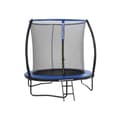 Miniatyrbild 1 av 6: Trampolin - trädgårdstrampolin med säkerhetsnät och trappor - Ø 244 cm - blå