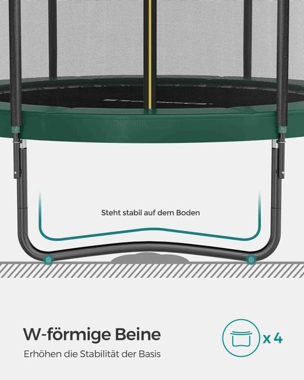 Trampolin, SONGMICS, 366x270 cm, Sort-Mørkegrøn