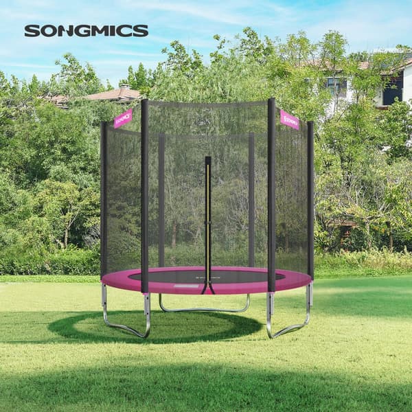 Trädgårdstrampolin, SONGMICS, Ø 244cm, Svart, Blå