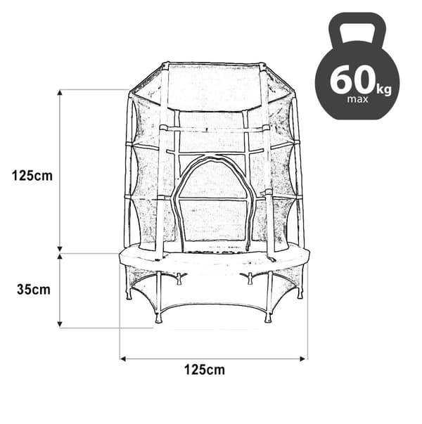 SINIKELTAINEN TRAMPOLY KOTIIN JA PUUTARHAAN 140 JF