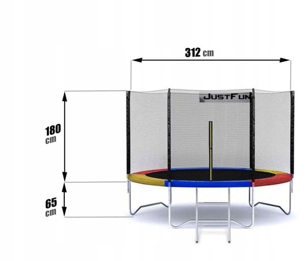 Puutarhatrampoliini Just Fun 3,5 m - 312 cm monikäyttöinen