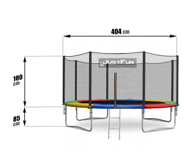 Havetrampolin med net 404 cm