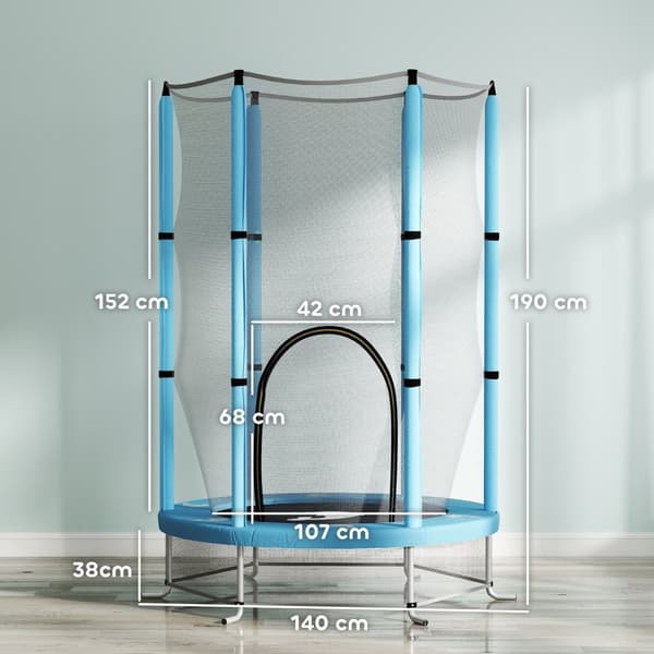 Rootzin lasten trampoliini turvaverkko - Kids Jumping Lelu - Sisätilojen ulkona pomppi - 30 joustavaa köysiä - Ø140cm x 190cm