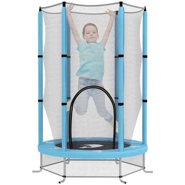 Rootzin lasten trampoliini turvaverkko - Kids Jumping Lelu - Sisätilojen ulkona pomppi - 30 joustavaa köysiä - Ø140cm x 190cm