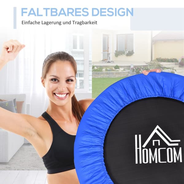 Fitness Trampolin, Ø91x22.5H cm, Sort+Blå