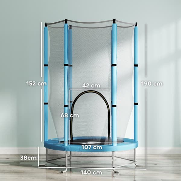 Barns Trampolin, Ø140 cm, Ø140x190H cm, Ljusblå