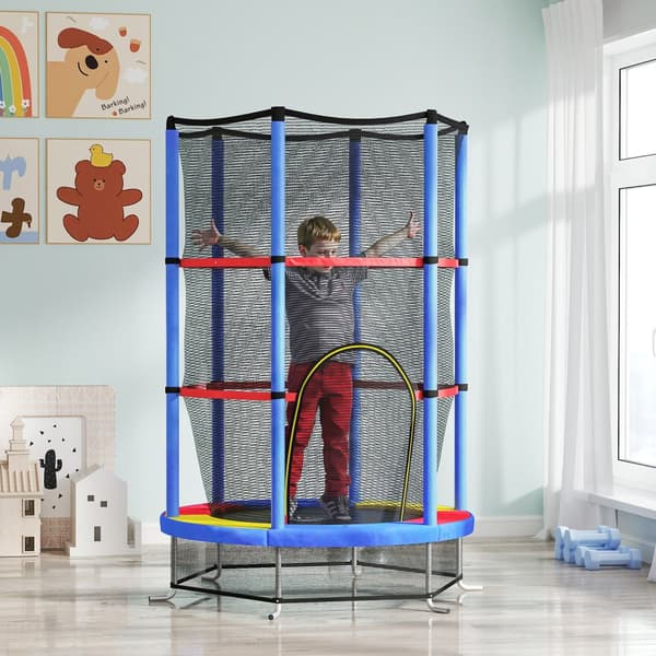 Barns Trampolin, Ø140x190H cm, Flerfärgad