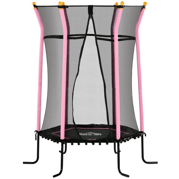 Børnenes Trampolin, Ø163.5x190H cm, Sort+Pink
