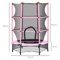 Miniatyrbild 3 av 9: Barns Trampolin, Ø140 cm, 140x140x190 cm, Rosa