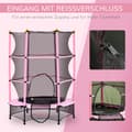 Miniatyrbild 4 av 9: Barns Trampolin, Ø140 cm, 140x140x190 cm, Rosa