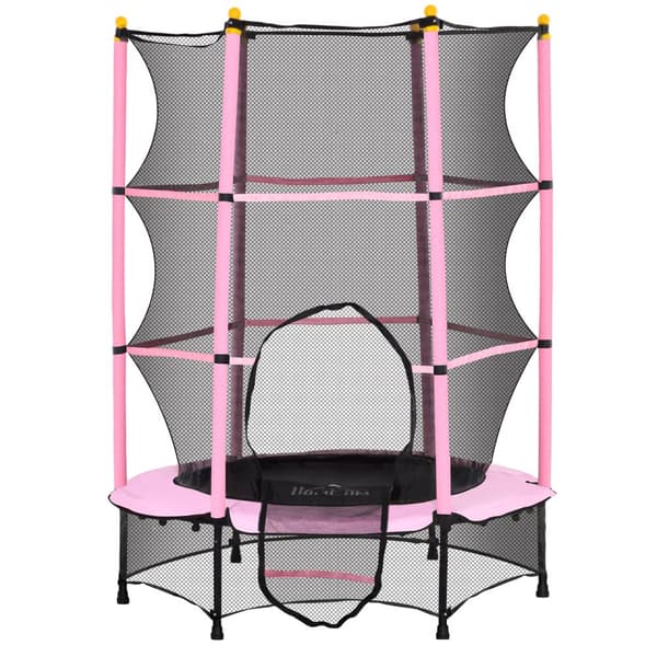 Barns Trampolin, Ø140 cm, 140x140x190 cm, Rosa