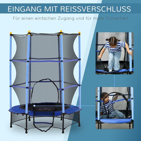 Trampoliini, Lasten trampoliini, 140x140x190 cm, Sininen