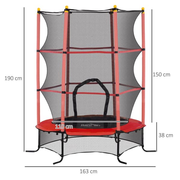 Børns Trampolin, Ø163 cm, Rød
