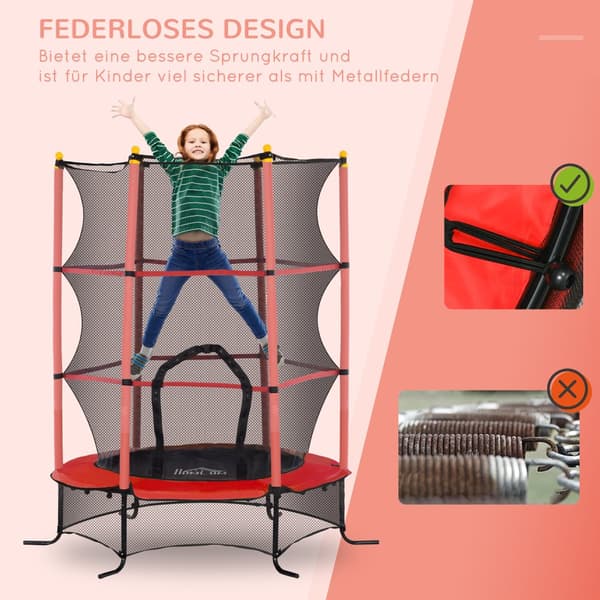 Børns Trampolin, Ø163 cm, Rød