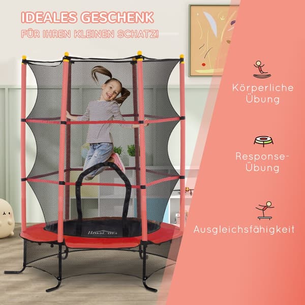Børns Trampolin, Ø163 cm, Rød