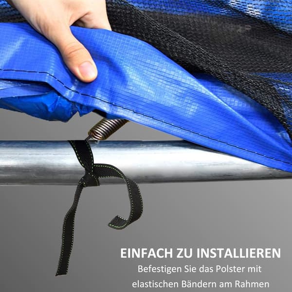 Trampolin Kantöverdrag, Ø244 cm, Ø244x30H cm, Gul+Rosa+Grön+Blå