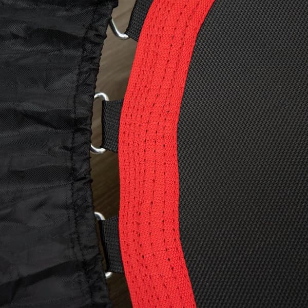 Mini Trampolin, med LCD-skärm 102 cm, Ø102x99-123H cm, Svart och Röd
