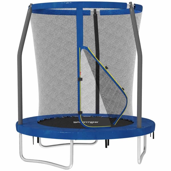 Rootz Children's Trampoline - Garden Trampoline - Kids Bouncer - Safety Net ingår - Ø 183 x 200 cm - Blue - Förbättrar utomhus kul