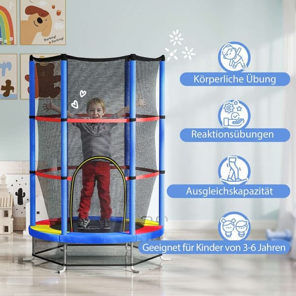 Rootz Children's Trampoline - Barn Jumper - Safety Bouncer - Endless Bouncy Fun - Steel Frame, Ø140x160cm