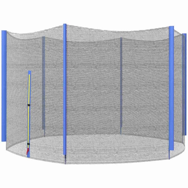 Rootz Trampoline Safety Net - Korvaava verkko - Turvaverkko - Kestävä PE -materiaali - Ø244 x 180cm, sopii 6 viestiin, helppo vetoketjullinen pääsy la