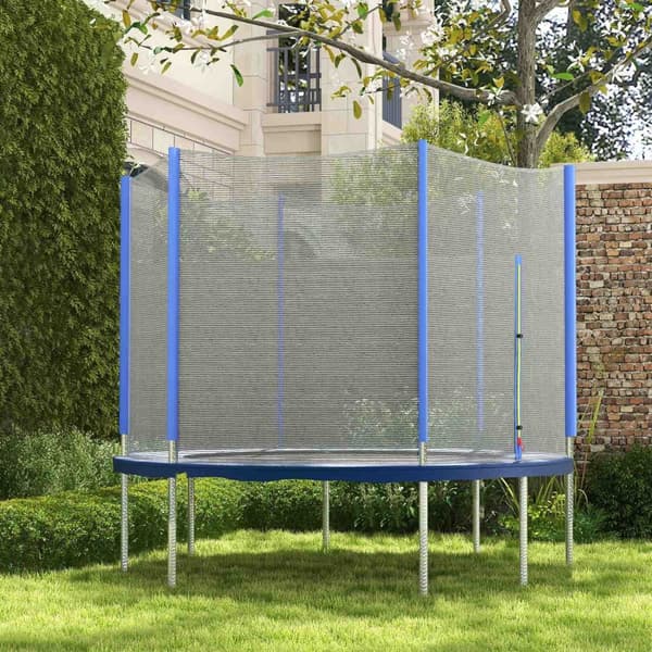 Rootz Trampoline Safety Net - Korvaava verkko - Turvaverkko - Kestävä PE -materiaali - Ø244 x 180cm, sopii 6 viestiin, helppo vetoketjullinen pääsy la