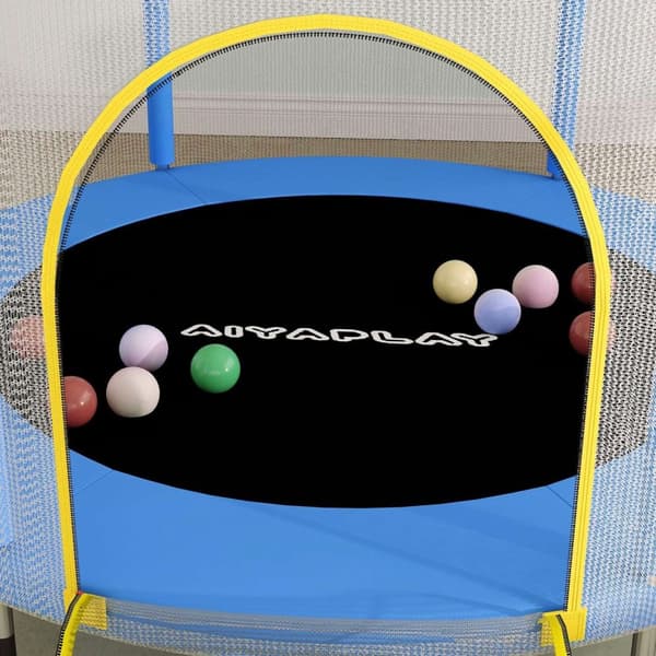 Rootz Children's Trampoline - Safety Net - Non -Slip Ben - Zipper Access - Ø140 x 190h cm