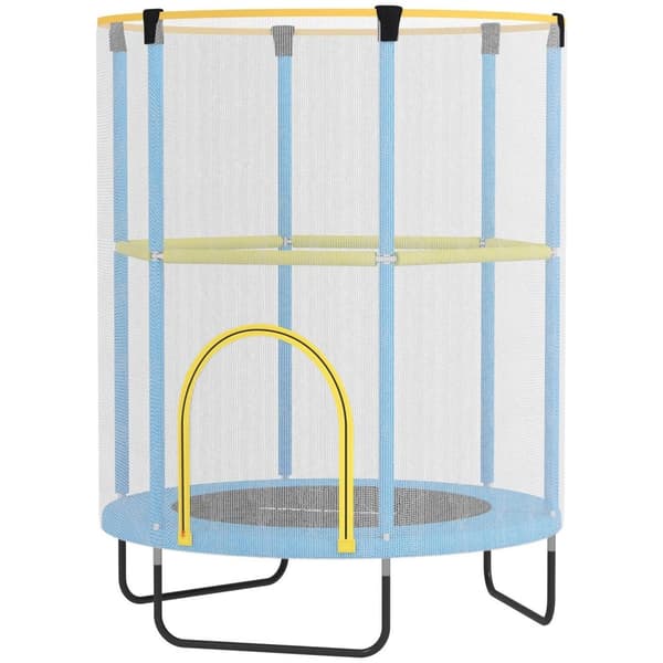 Rootz Children's Trampoline - Safety Net - Non -Slip Ben - Zipper Access - Ø140 x 190h cm