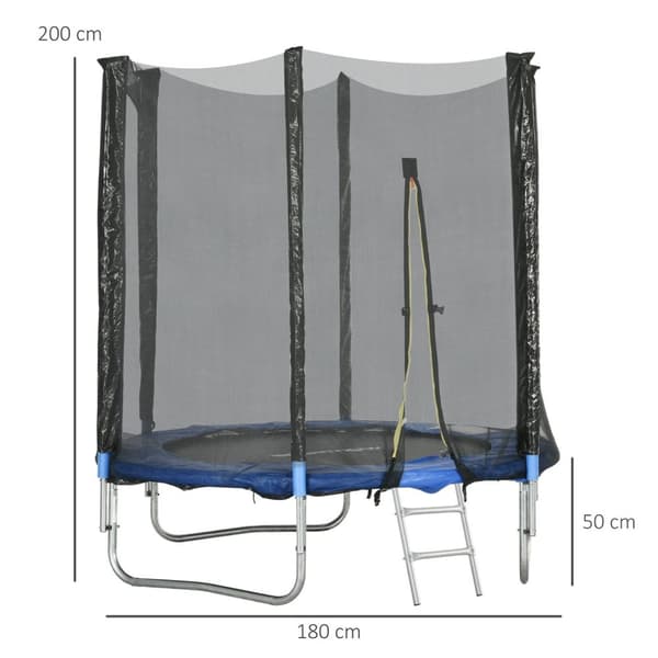 Rootz Outdoor Trampoline - Bouncy Trampoline - Safe Jumping Set - Förbättrar balans - Ø180 cm x 200 cm för barn och vuxna