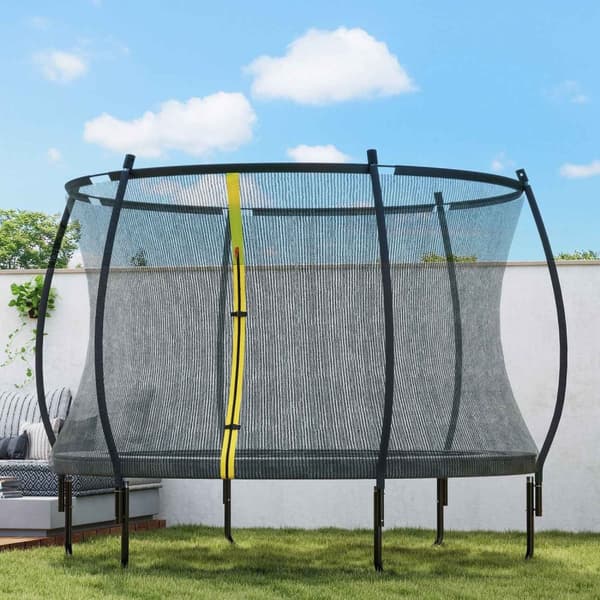Rootz Garden Trampoline - Outdoor Trampoline - Safety Net - High Jumps - Ø 305 x 240H CM - Black - CE Certified