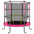 Miniatyrbild 2 av 2: Studsmatta med säkerhetsnät rund 140x160 cm rosa
