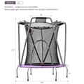 Miniatyrbild 3 av 11: Trampolinsats för barn – rund inomhus- och utomhustrampolin i galvaniserat stål, Ø147 cm, maxvikt 50 kg, lila/grå