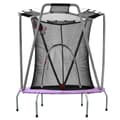 Miniatyrbild 4 av 11: Trampolinsats för barn – rund inomhus- och utomhustrampolin i galvaniserat stål, Ø147 cm, maxvikt 50 kg, lila/grå