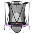 Miniatyrbild 6 av 11: Trampolinsats för barn – rund inomhus- och utomhustrampolin i galvaniserat stål, Ø147 cm, maxvikt 50 kg, lila/grå