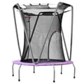 Miniatyrbild 7 av 11: Trampolinsats för barn – rund inomhus- och utomhustrampolin i galvaniserat stål, Ø147 cm, maxvikt 50 kg, lila/grå