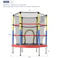 Miniatyrbild 3 av 11: Trampolin för barn med basketkorg – mini inomhus- och utomhustrampolin, maxvikt 45 kg, 164x140 cm, röd/gul/blå