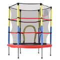 Miniatyrbild 7 av 11: Trampolin för barn med basketkorg – mini inomhus- och utomhustrampolin, maxvikt 45 kg, 164x140 cm, röd/gul/blå