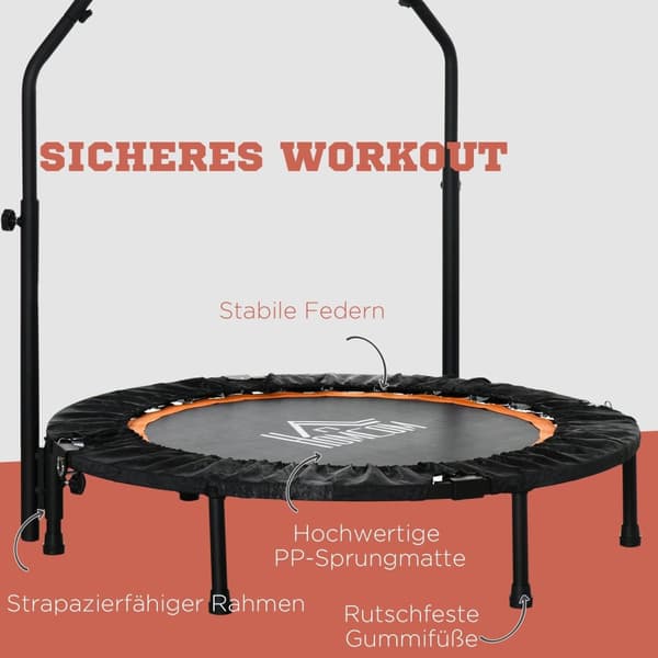 Rootz Fitness Trampoline - sammenfoldelig - Hjem træning - Burns Calories - Ø102 X 99-123H CM
