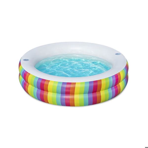 Bestway uppblåsbar plaskdamm för barn 206 x 206 x 51 cm Regnbåge