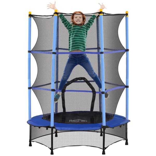 Barnens Trampolin, Ø 140 cm, Säkerhetsnät, Flera Färger,Blå