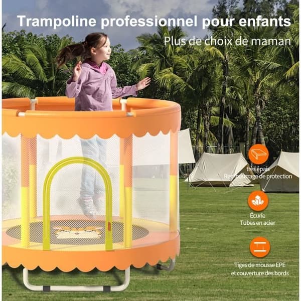 Trampolin för barn utomhus och inomhus ikido, trampolin för trädgårdslek, trampolin med skyddsnät