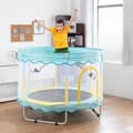 Miniatyrbild 2 av 4: Trampolin för barn utomhus och inomhus ikido, trampolin för trädgårdsspel, trampolin med skyddsnät - blå