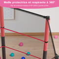 Miniatyrbild 3 av 5: Trampolin för barn och vuxna - K IKIDO - Ø 140x160H - Trampolin för trädgården med säkerhetsnät - Fjäder - Stålram - Röd