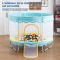Miniatyrbild 2 av 4: Trampolin för barn utomhus och inomhus ikido, trampolin för trädgårdsspel, trampolin med skyddsnät - blå
