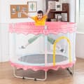Miniatyrbild 2 av 4: Trampolin för barn utomhus och inomhus ikido, trampolin för trädgårdslek, trampolin med säkerhetsnät - rosa