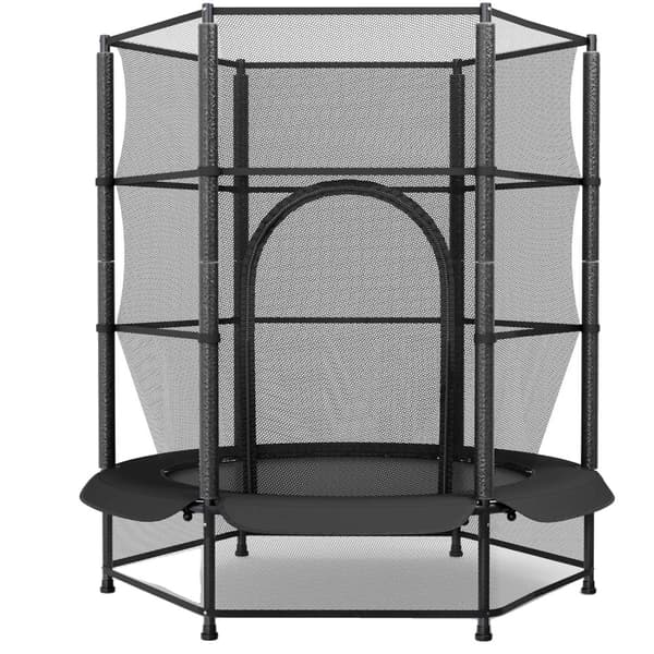 Mini Tumletrampolin, Sikker Design med Net, Nem Samling,sort