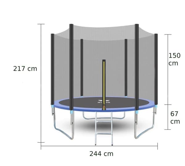 Puutarhatrampoliini 244 cm 8 jalkaa
